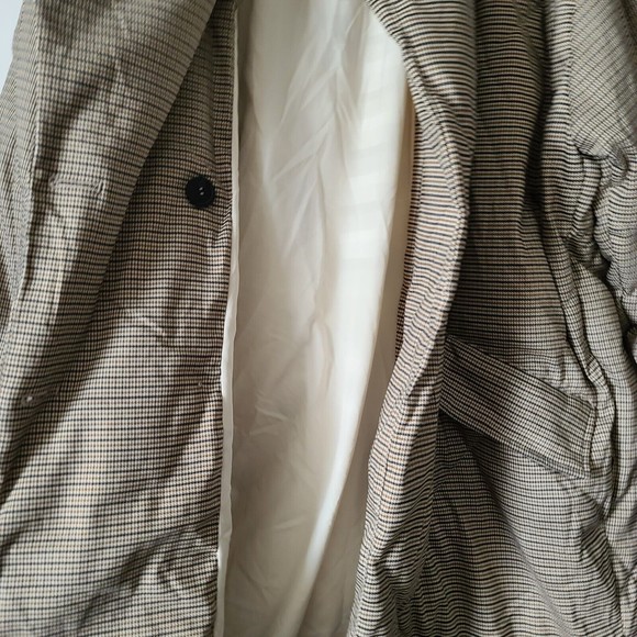 Free People Plaid Dre Cocoon Puffer Jacket Oversized Sz M Brown Button Frnt NWOT - Picture 11 of 16